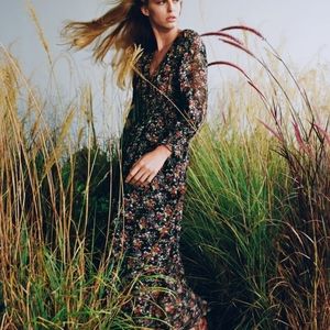 ZARA| LONG PRINT DRESS